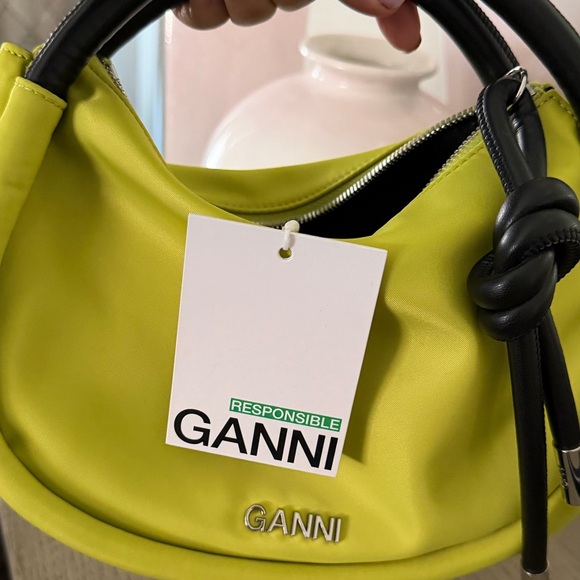 Ganni Lime Green Shoulder Bag - Picture 3 of 4